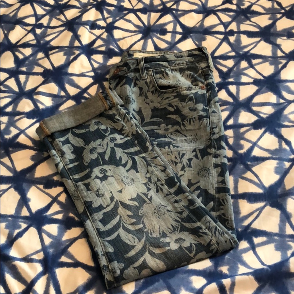 COPY - Anthropologie Sz 28 Pilcro Floral Slim Boyfriend - Picture 2 of 4